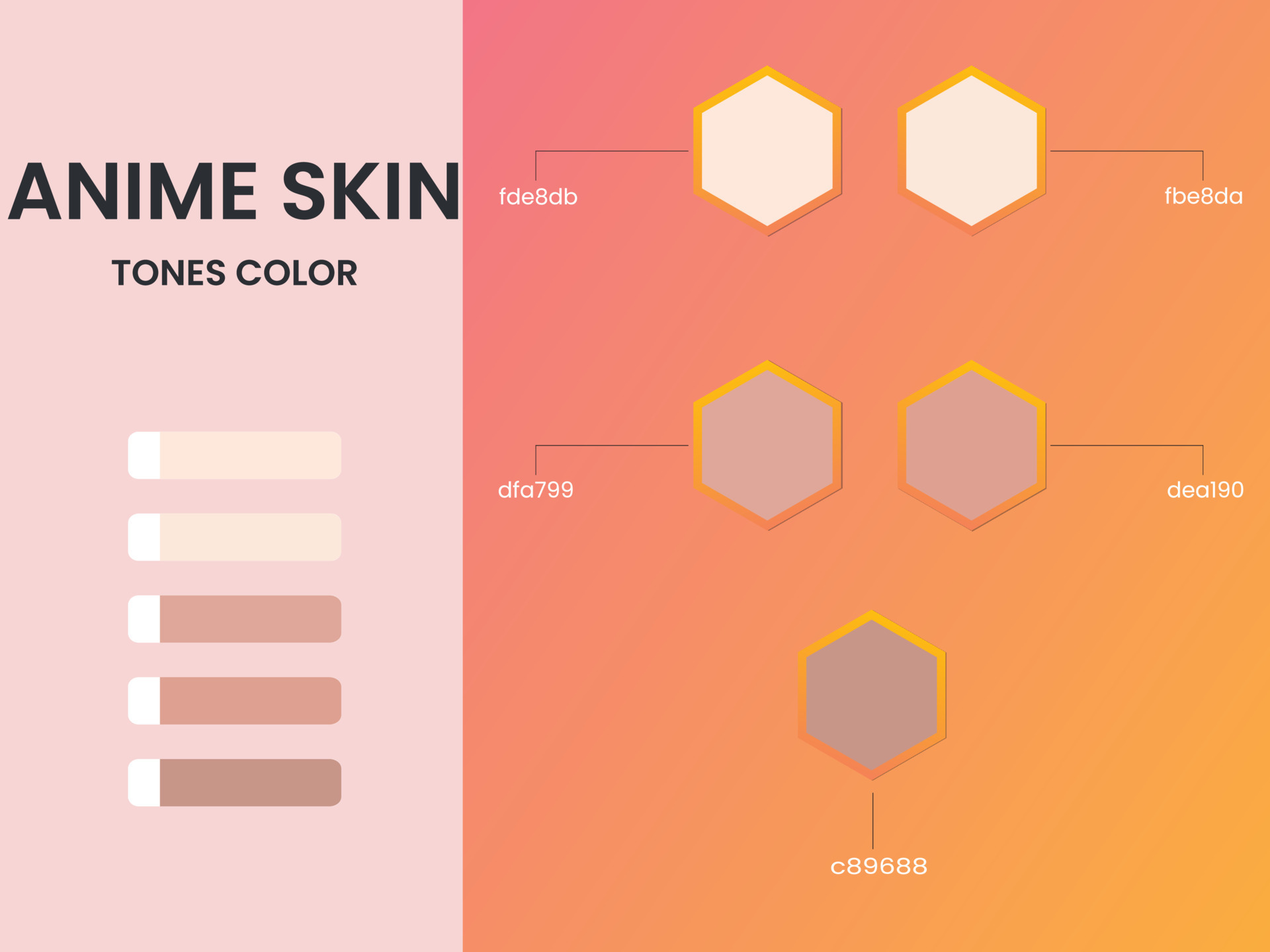 Anime skin tones 1 pale Color Palette