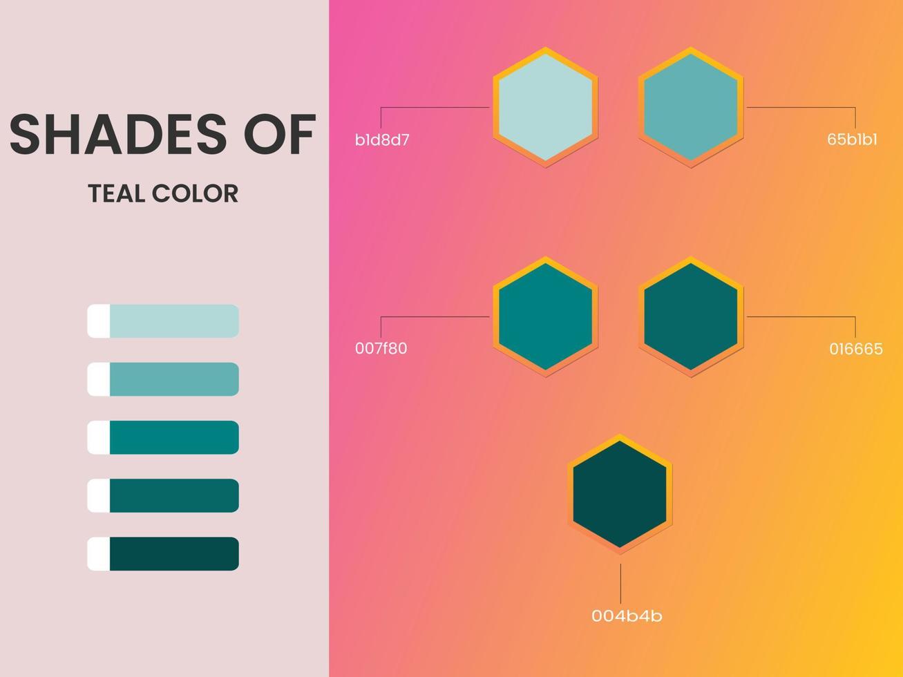 Shades of teal color palette vector