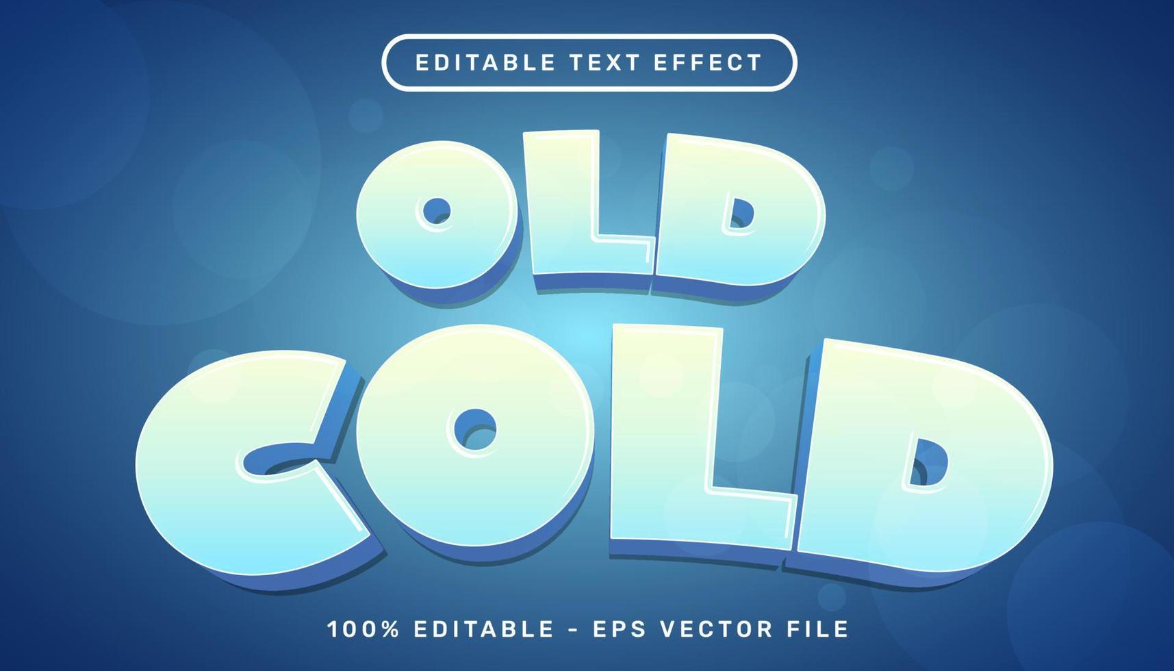viejo efecto de texto 3d frío y efecto de texto editable vector