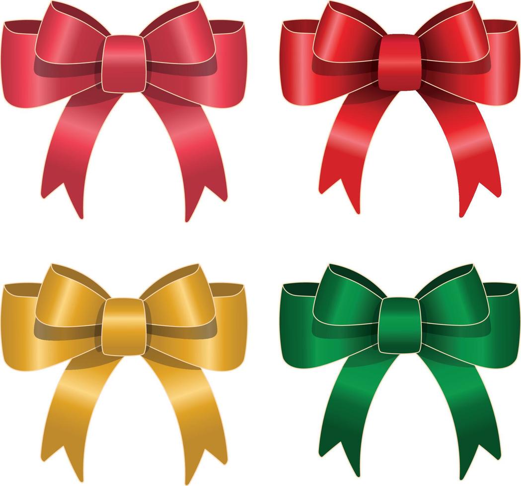 Gift Ribbons Bow set Design Template vector