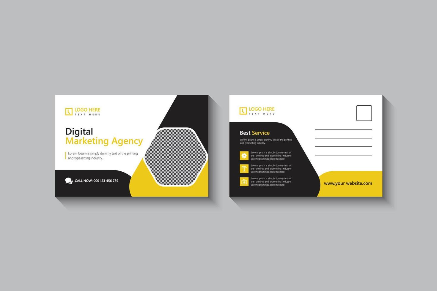 Business Corporate postcard design template free vector