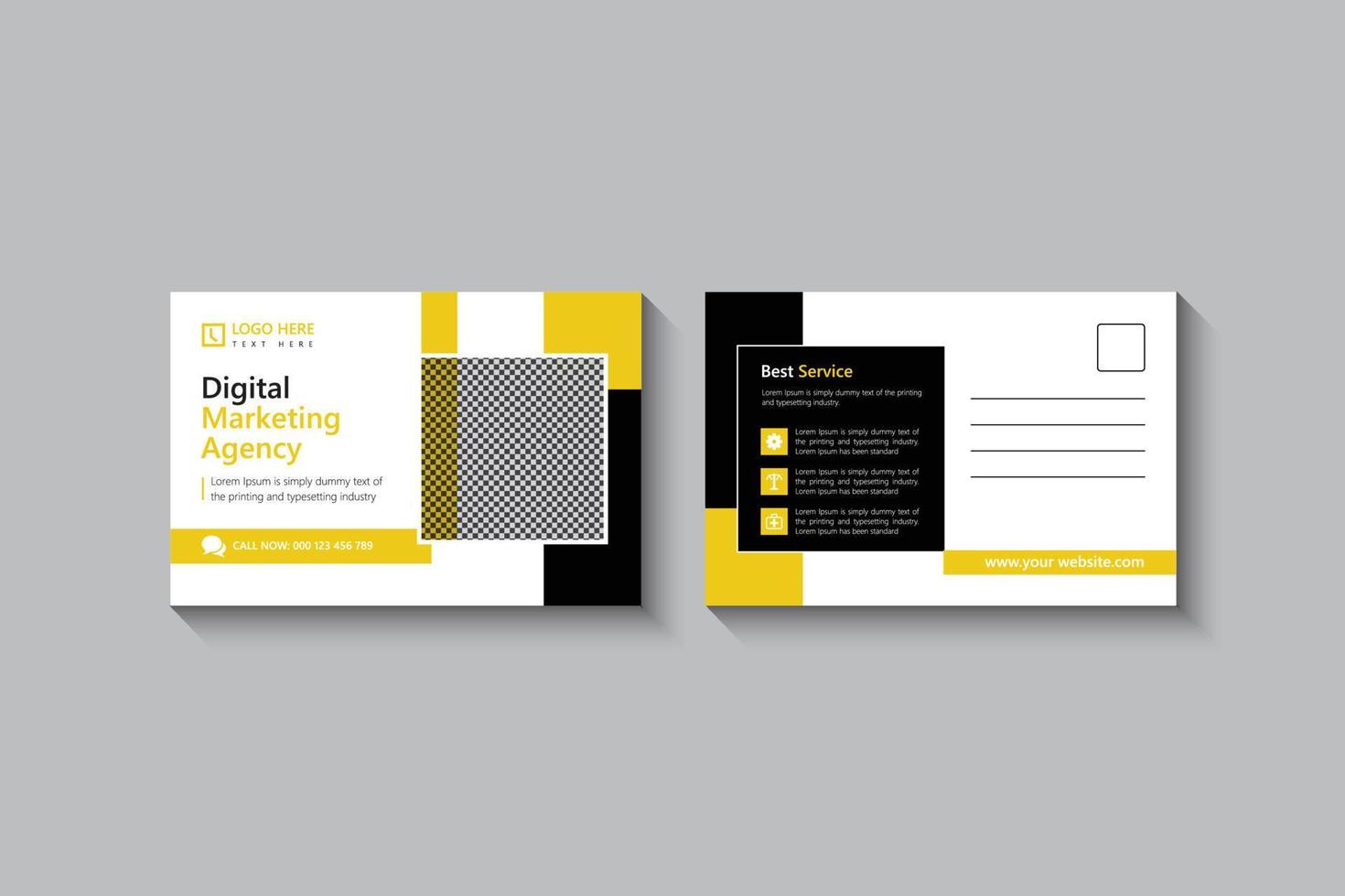 Business Corporate postcard design template free vector