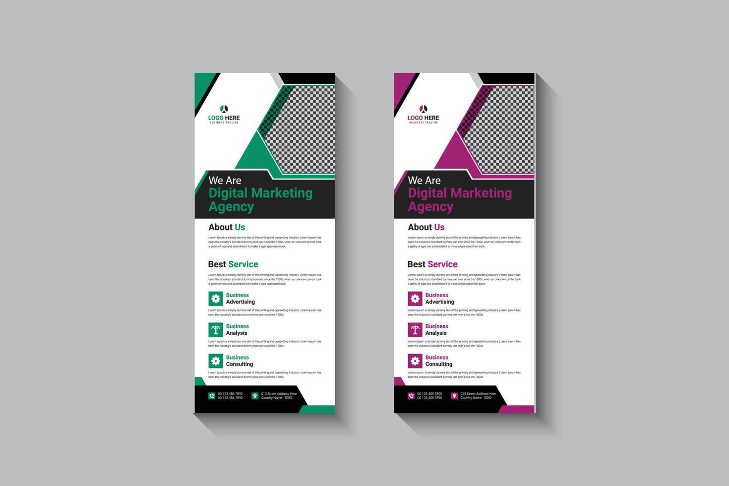 Rack card flyer templates design pro vector