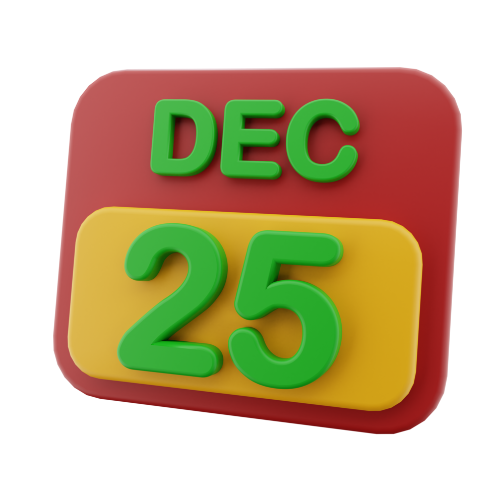 Weihnachten 3D-Kalender-Illustration png