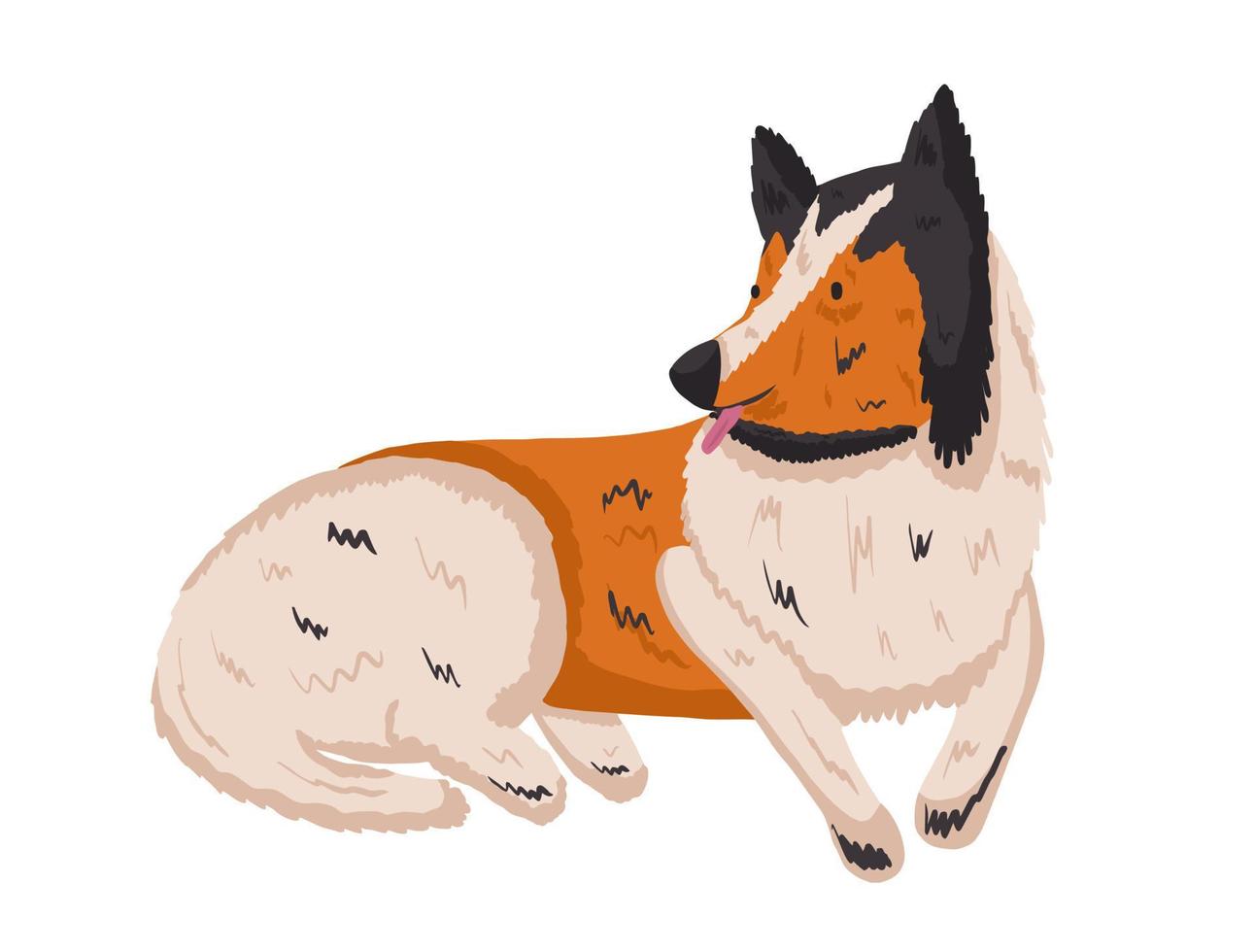 perro collie en estilo de dibujos animados vector