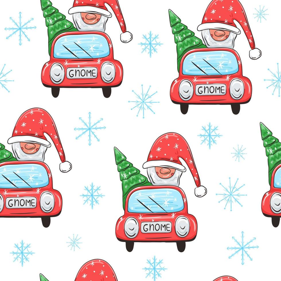 Christmas gnome pattern vector