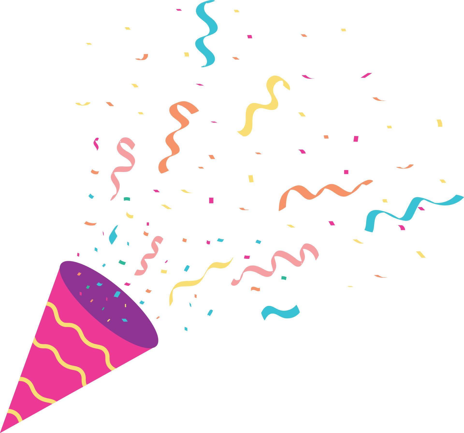 cute party popper confetti illustration . confetti isolated, explosion
