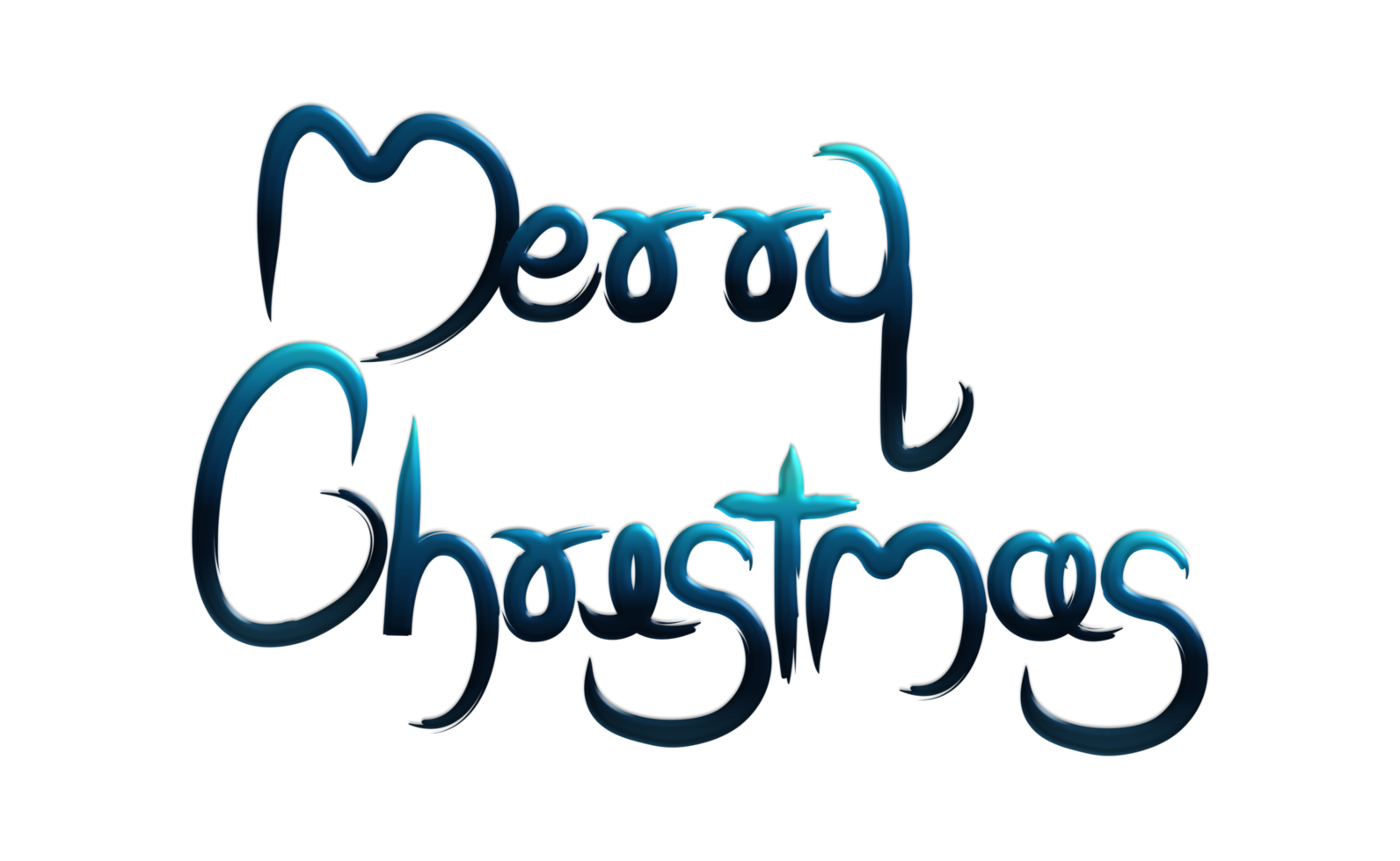 Merry Christmas blue letter png