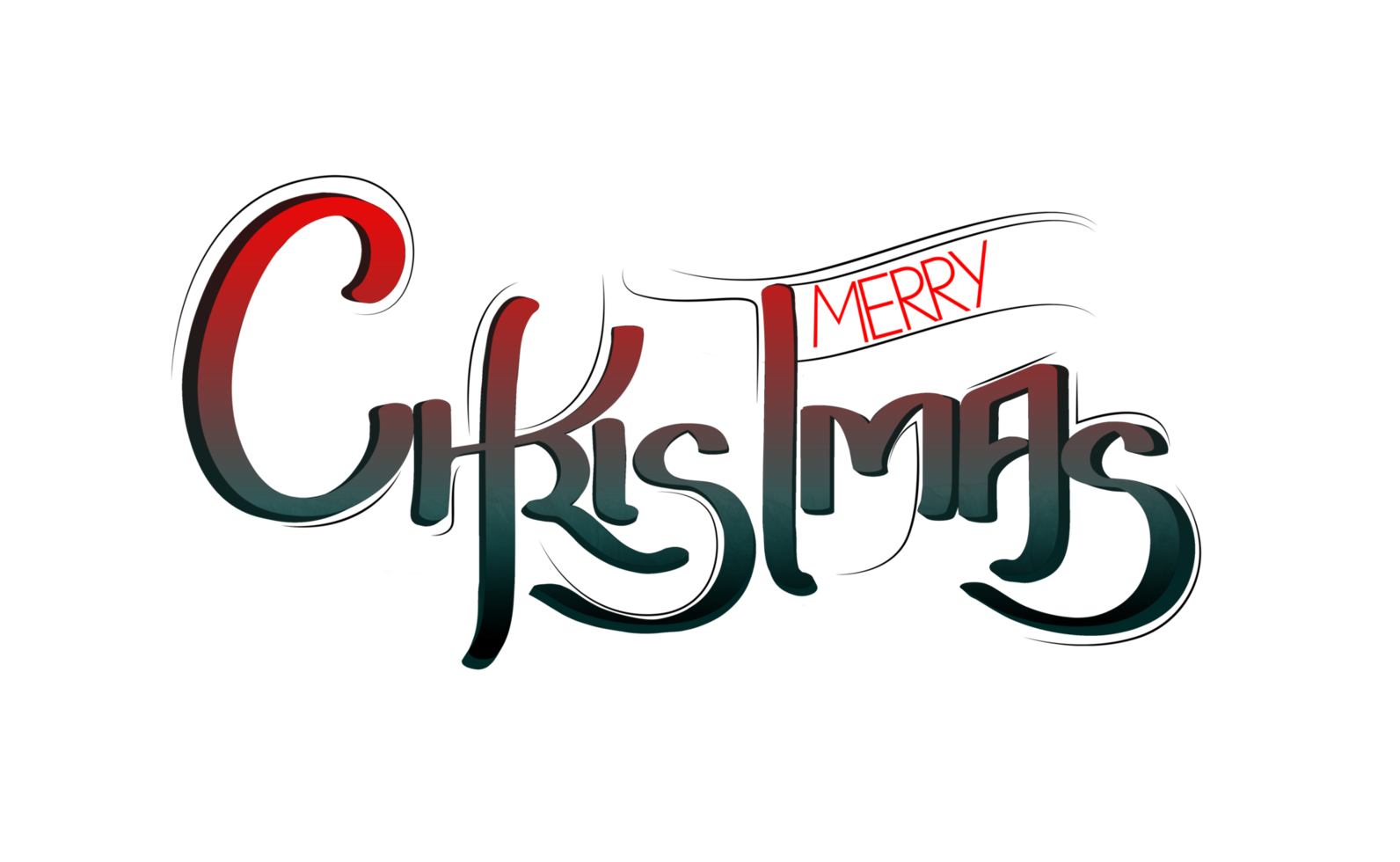 Christmas calligraphy dark red png