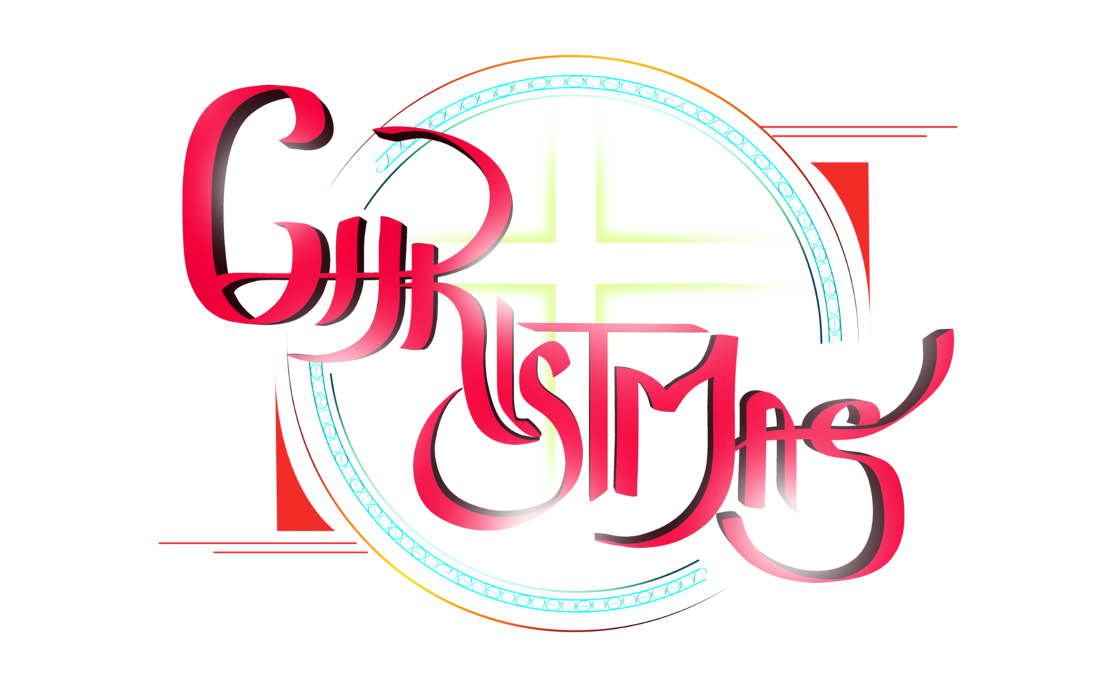 Christmas 3d caligraphy png