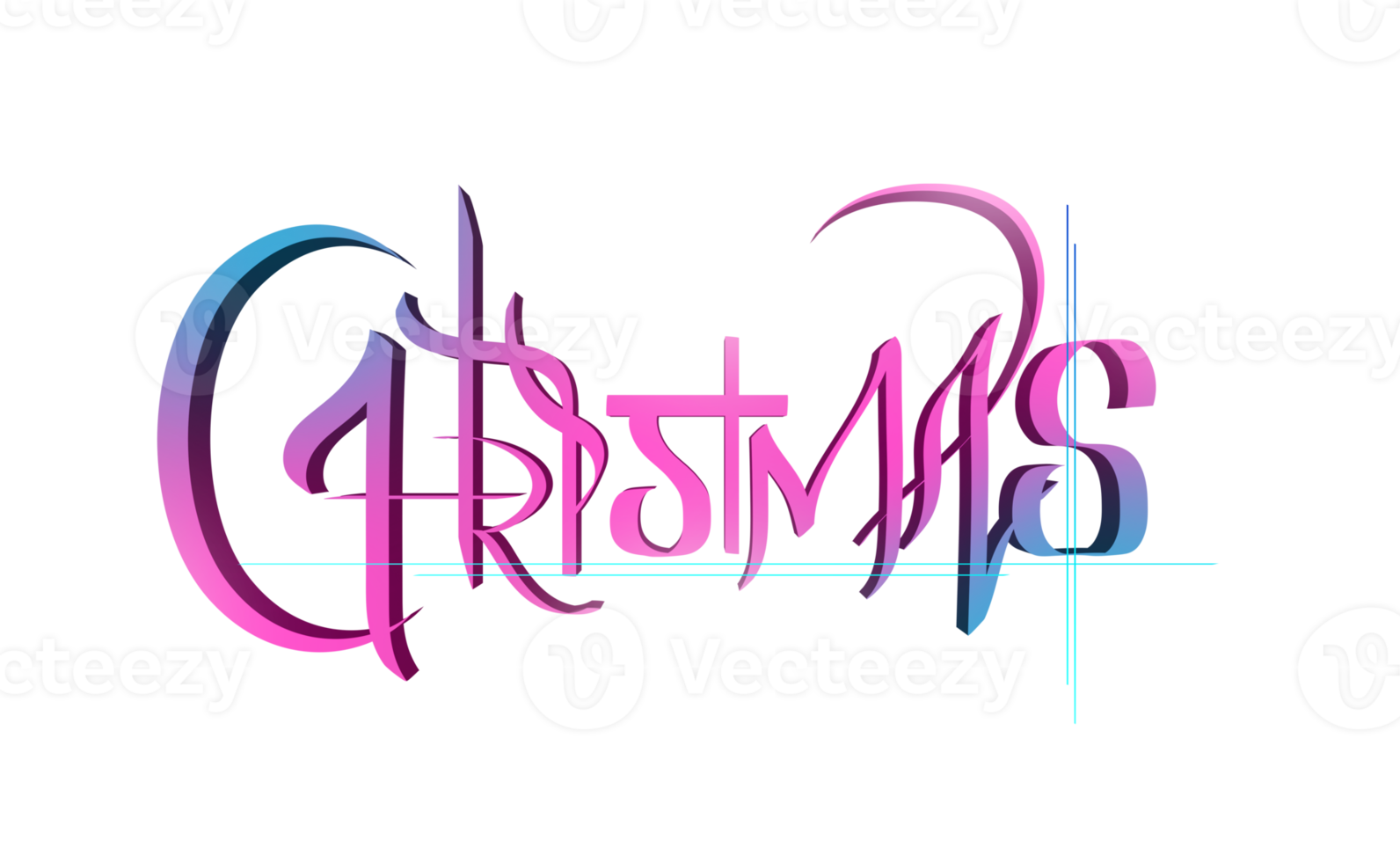 Blue Christmas letter 3d png