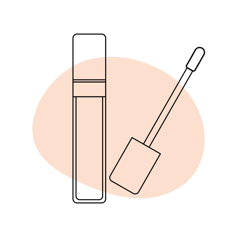 Concealer in the style of line art with colored spots. vector illustration