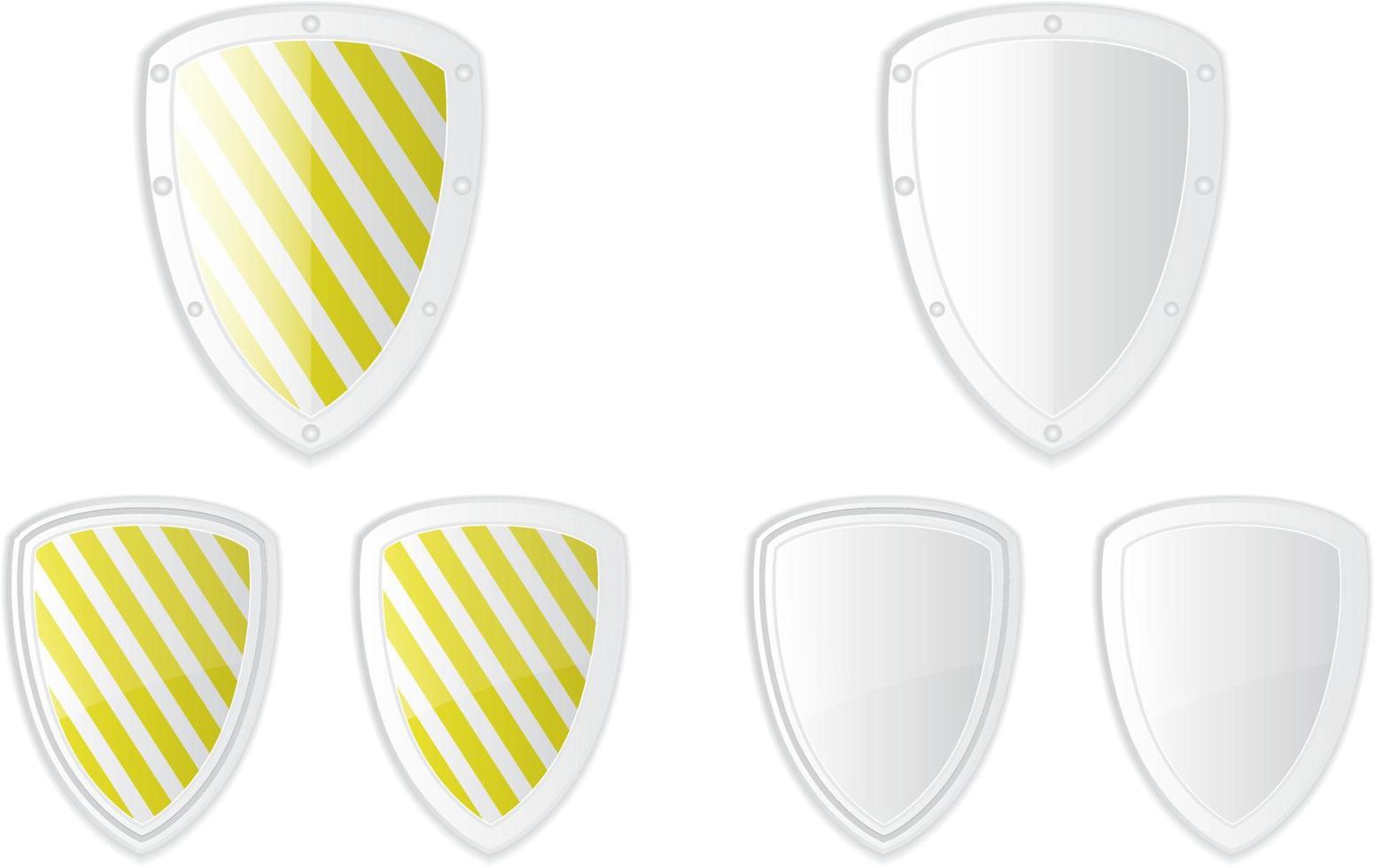 secure shield illustration white and yellow strip vector