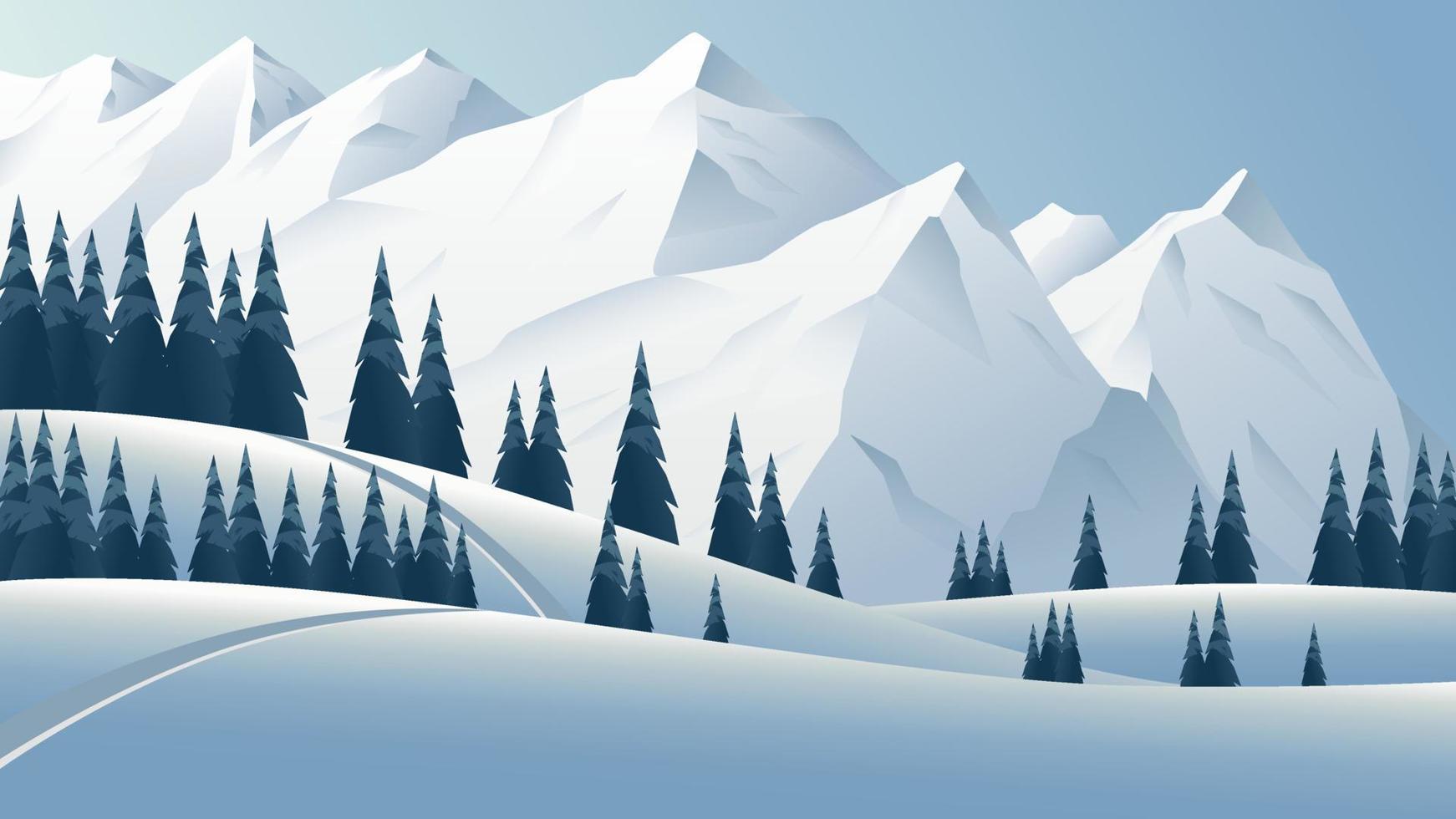 Winter season landscape background vector