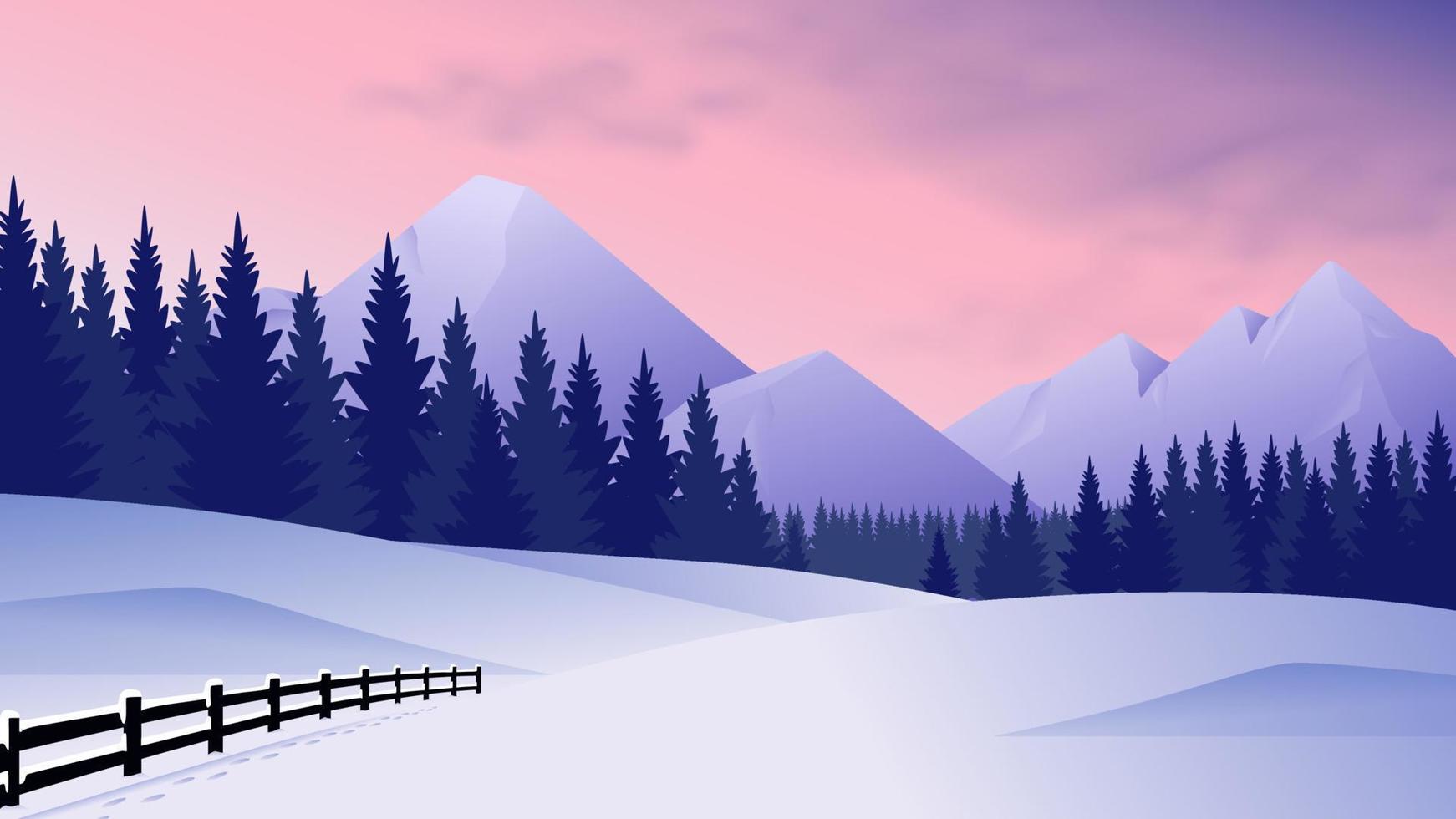 Winter season landscape background vector