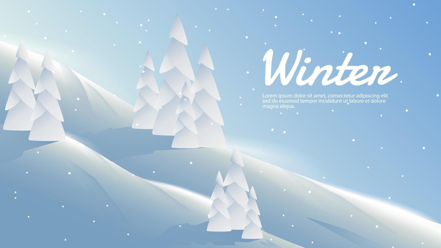 Winter season landscape background vector