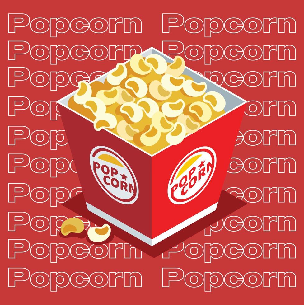 símbolo de palomitas de maíz de comida rápida de fondo de ilustración vectorial vector