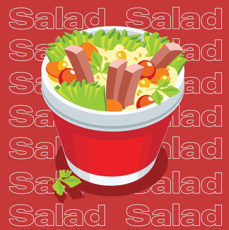 Vector illustration background fast food salad symbol