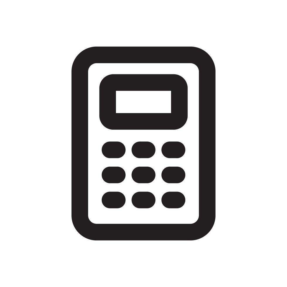 Calculator Icon with Outline Style vector