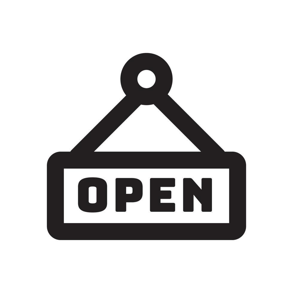 Shop Open Icon Outline Style vector