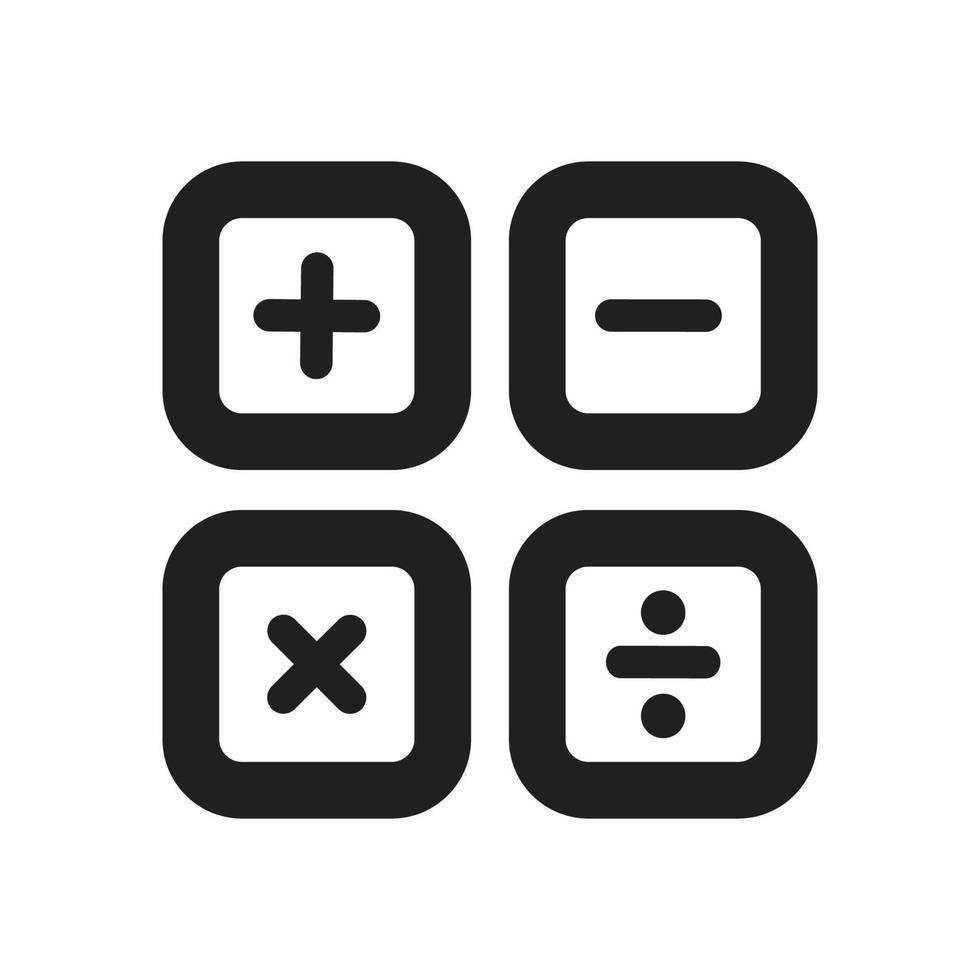 Calculator Icon with Outline Style vector