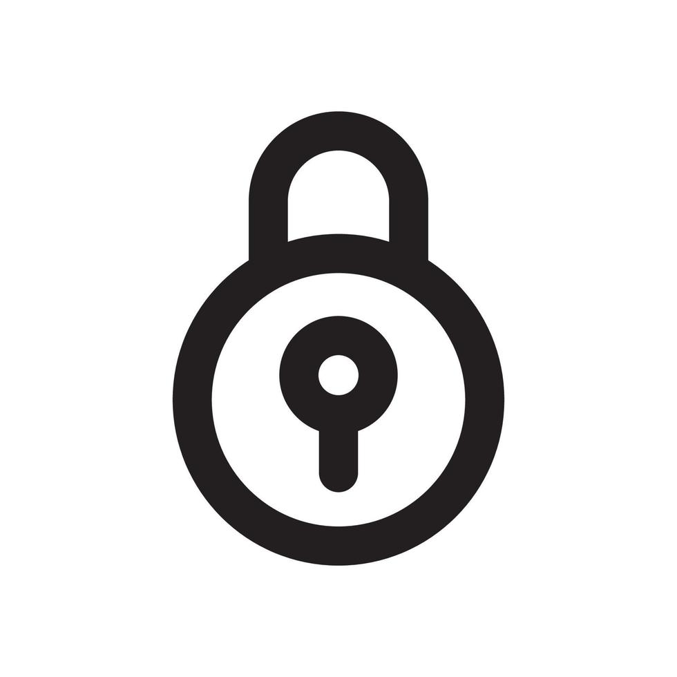 Lock Icon with Outline Style vector
