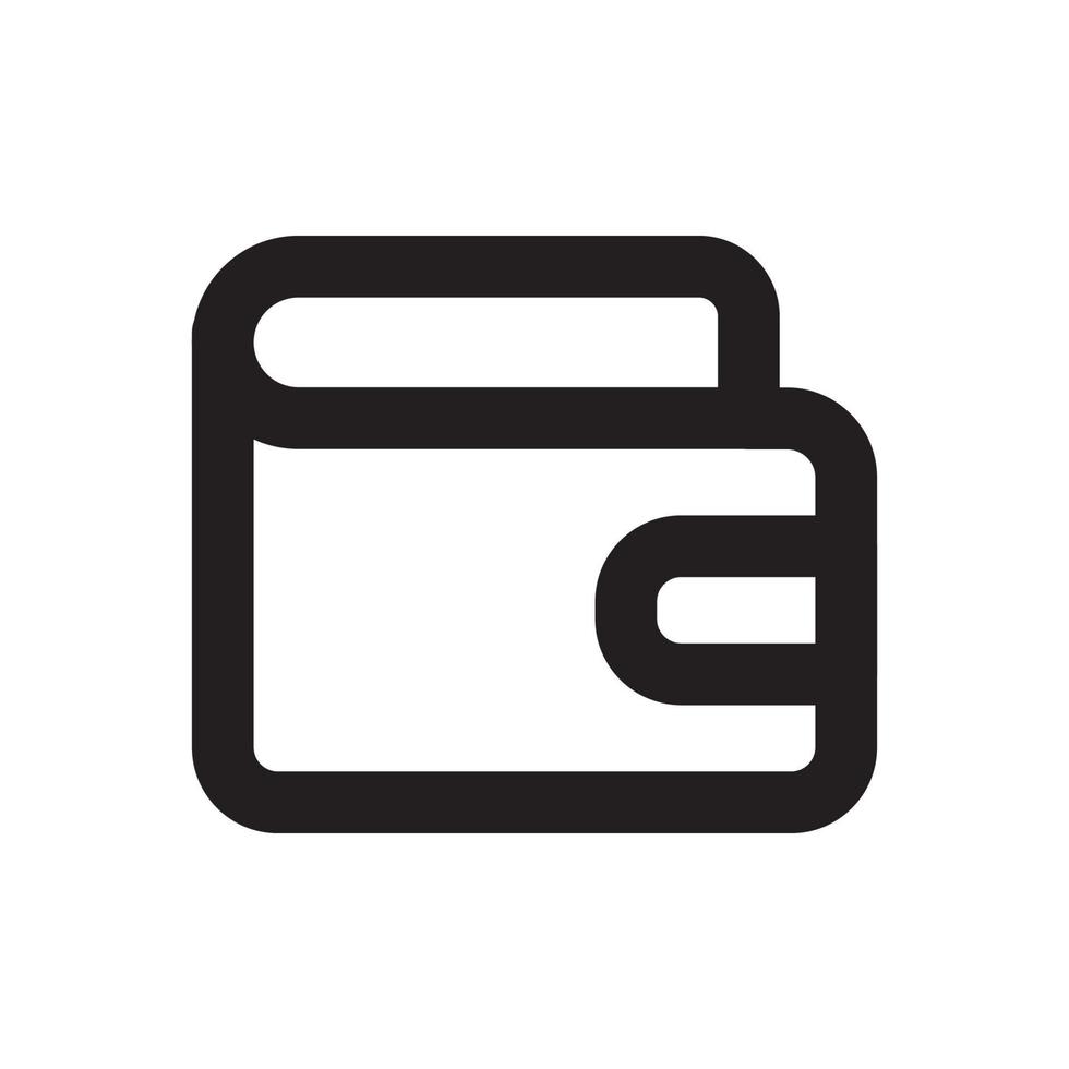 Wallet Icon with Outline Style vector