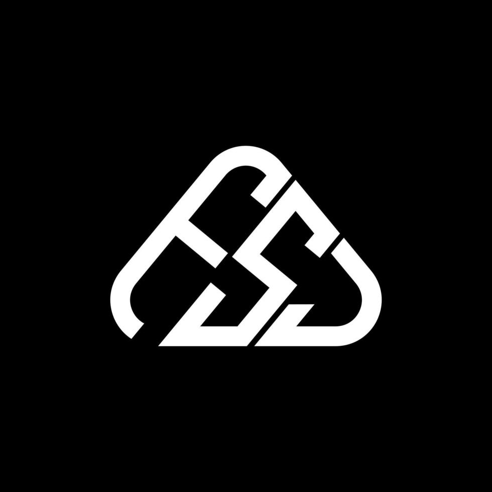 diseño creativo del logotipo de la letra fsj con gráfico vectorial, logotipo simple y moderno de fsj en forma de triángulo redondo. vector