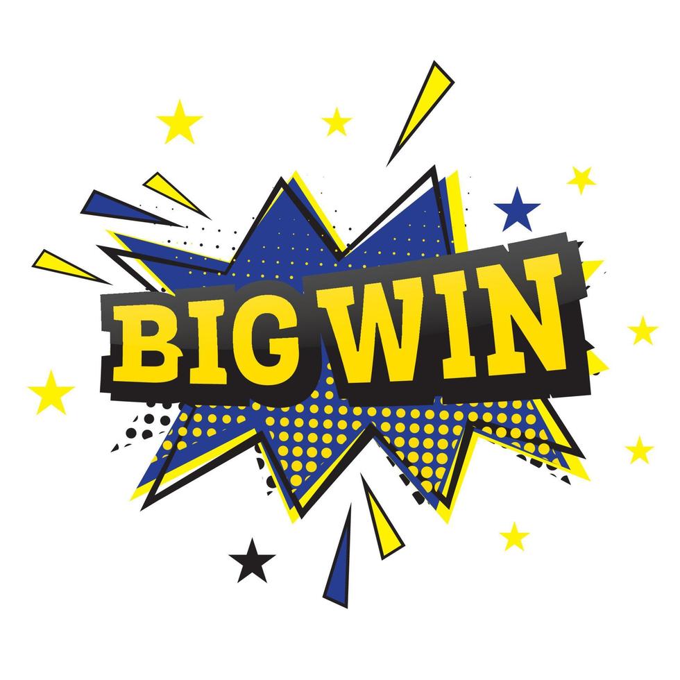 Big Win. Comic Text in Pop Art Style. vector