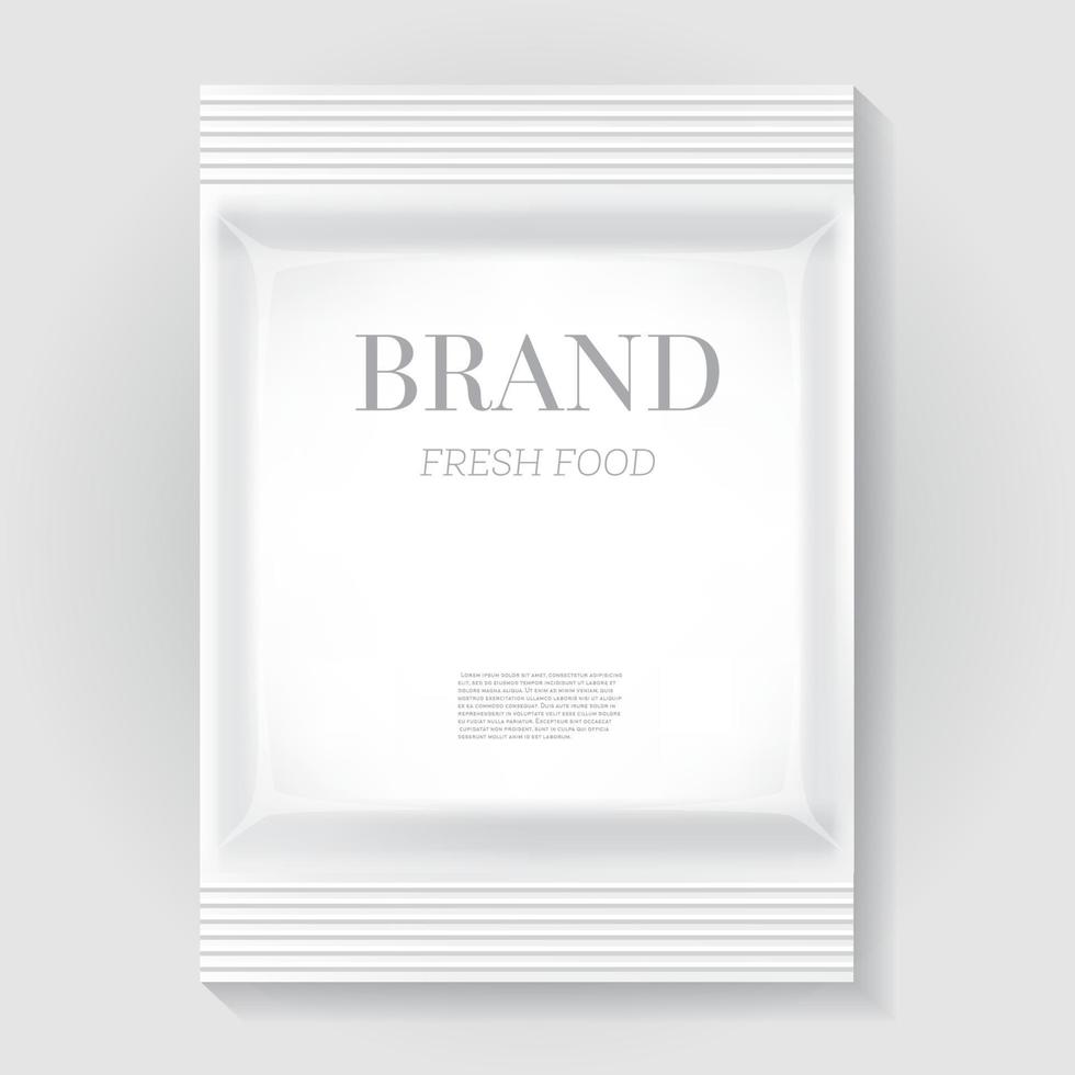 White Blank Food Snack Bag with Copy Space. vector