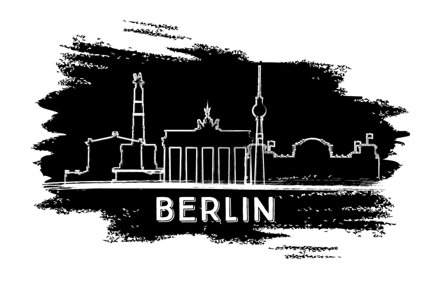 silueta del horizonte de Berlín. boceto dibujado a mano. vector