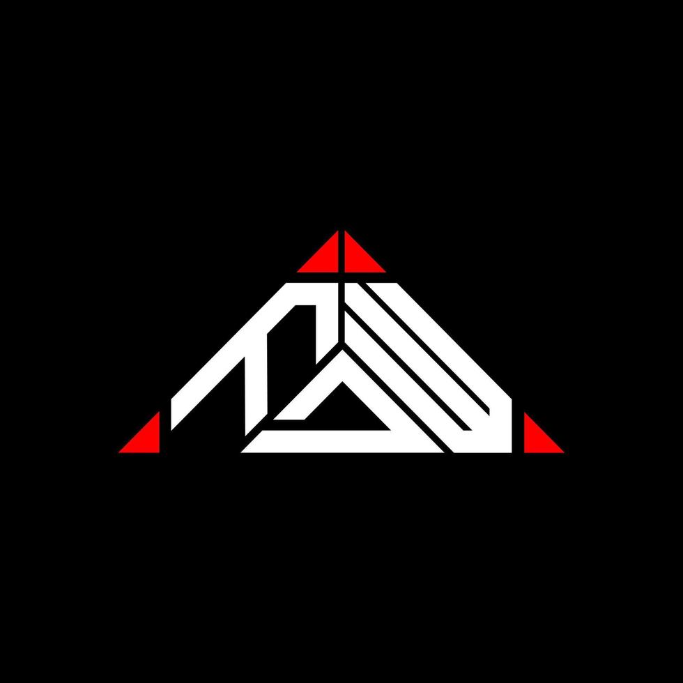 FDW letter logo creative design with vector graphic, FDW simple and modern logo in round triangle shape.