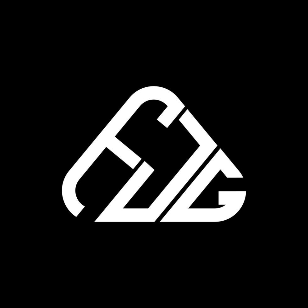 Diseño creativo del logotipo de la letra fjg con gráfico vectorial, logotipo simple y moderno de fjg en forma de triángulo redondo. vector