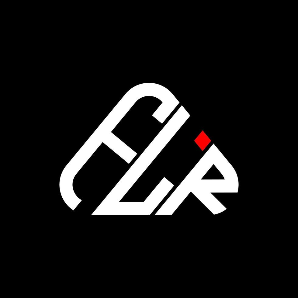 FLR letter logo creative design with vector graphic, FLR simple and modern logo in round triangle shape.