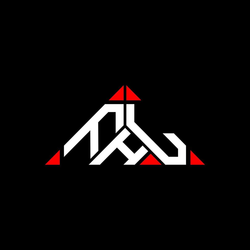 FHL letter logo creative design with vector graphic, FHL simple and modern logo in round triangle shape.