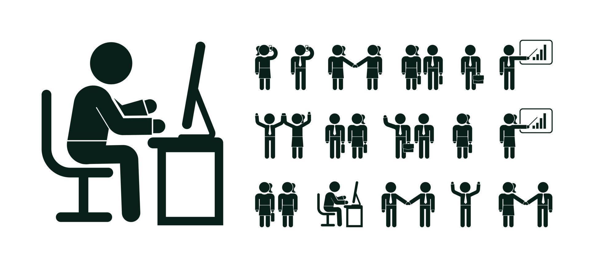 Business people Icons. vector Illustrations.