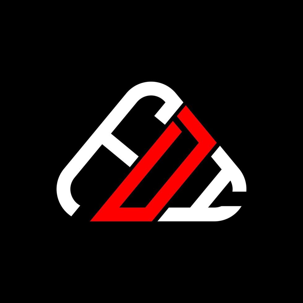 FDI letter logo creative design with vector graphic, FDI simple and modern logo in round triangle shape.