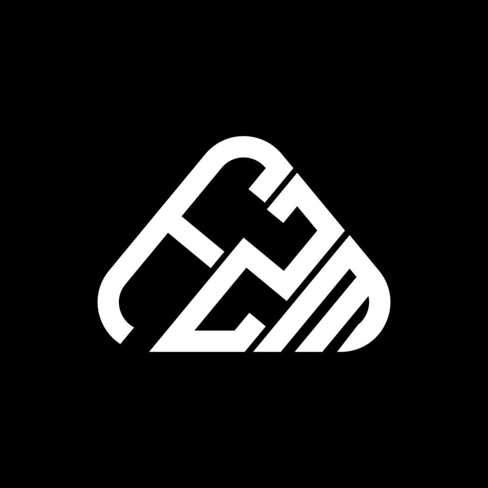 Diseño creativo del logotipo de letra fzm con gráfico vectorial, logotipo simple y moderno de fzm en forma de triángulo redondo. vector