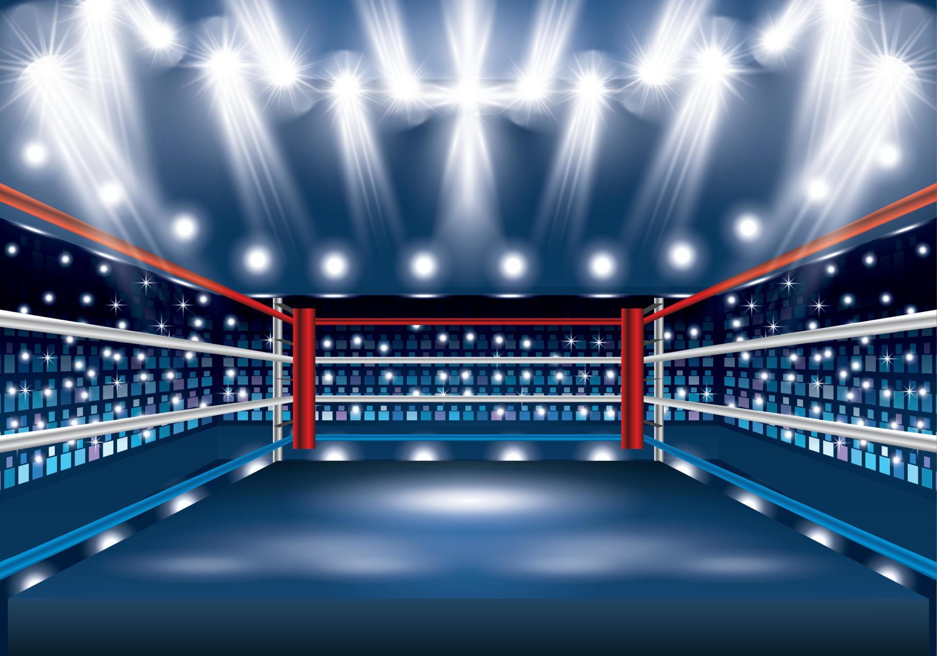 Boxing Ring with Spotlights. 14530703 Vector Art at Vecteezy