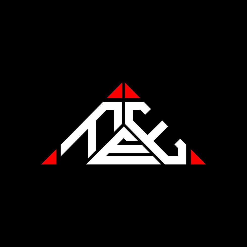 FEE letter logo creative design with vector graphic, FEE simple and modern logo in round triangle shape.