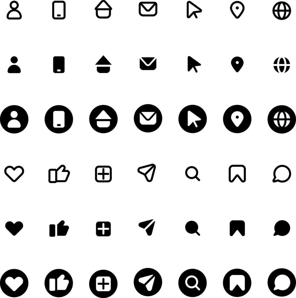 Icons and social media logos collection vector