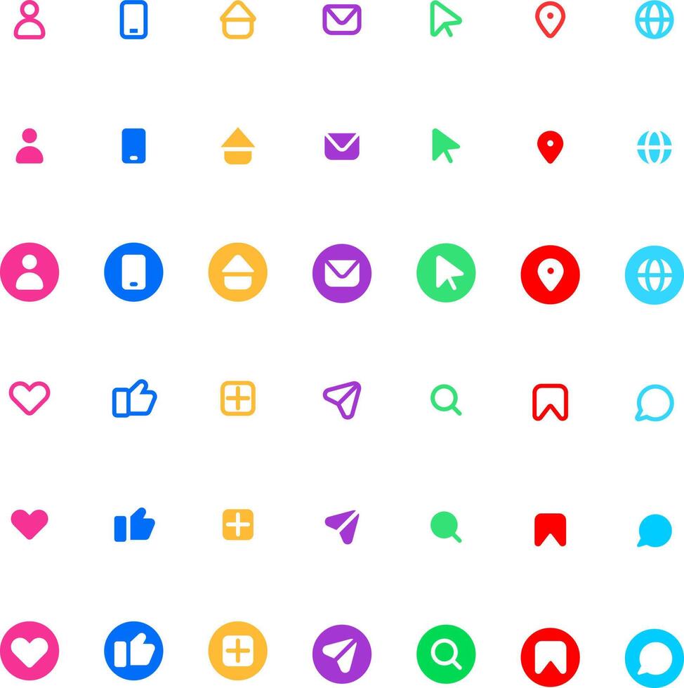 colección de iconos y logos de redes sociales vector