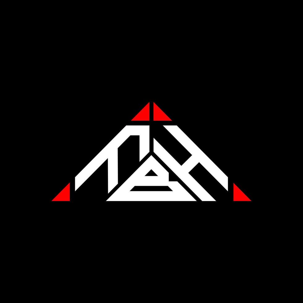 diseño creativo del logotipo de la letra fbh con gráfico vectorial, logotipo simple y moderno de fbh en forma de triángulo redondo. vector