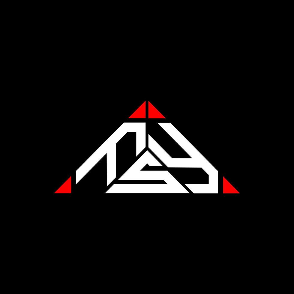 diseño creativo del logotipo de letra fsy con gráfico vectorial, logotipo simple y moderno de fsy en forma de triángulo redondo. vector
