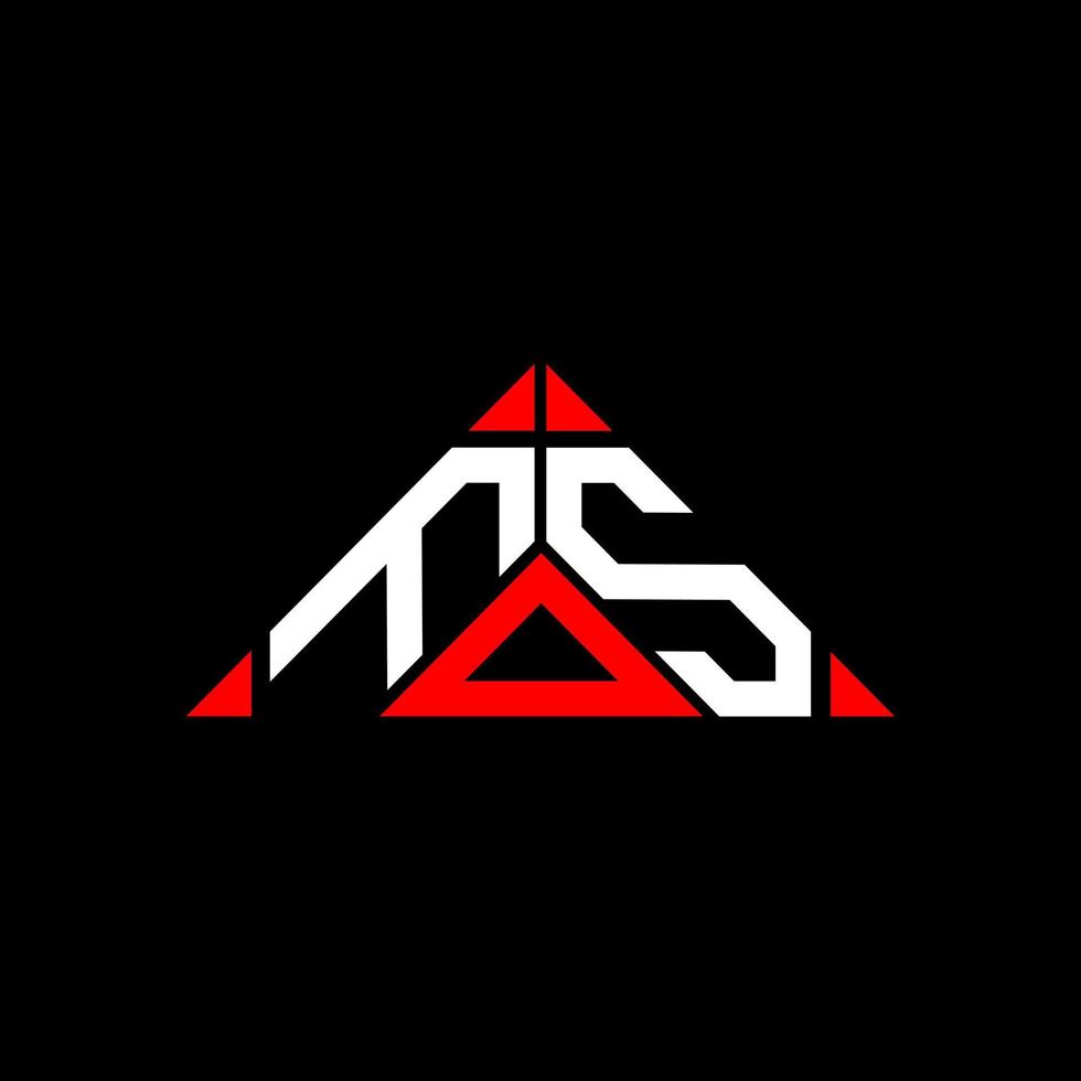 FOS letter logo creative design with vector graphic, FOS simple and modern logo in round triangle shape.