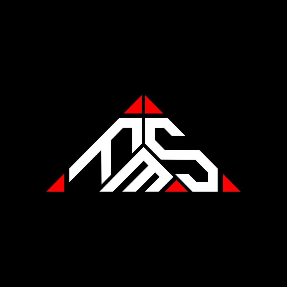 diseño creativo del logotipo de la letra fms con gráfico vectorial, logotipo simple y moderno de fms en forma de triángulo redondo. vector