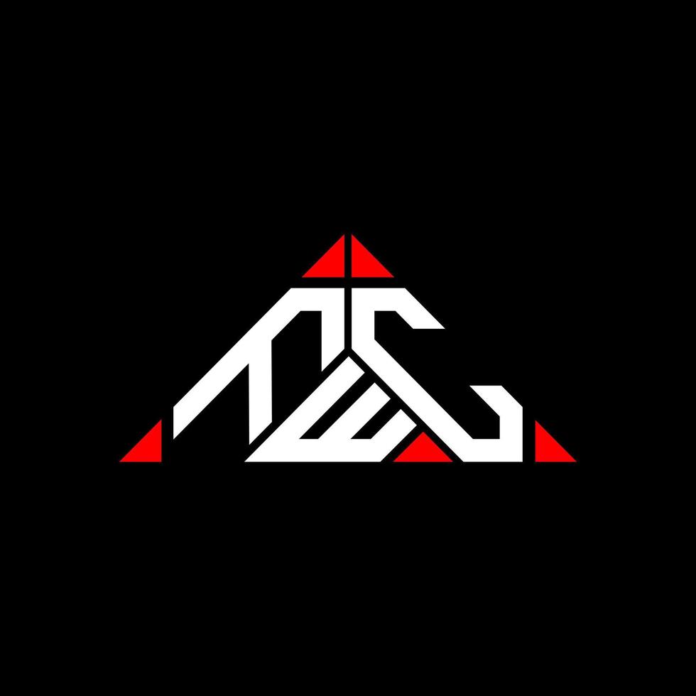FWC letter logo creative design with vector graphic, FWC simple and modern logo in round triangle shape.