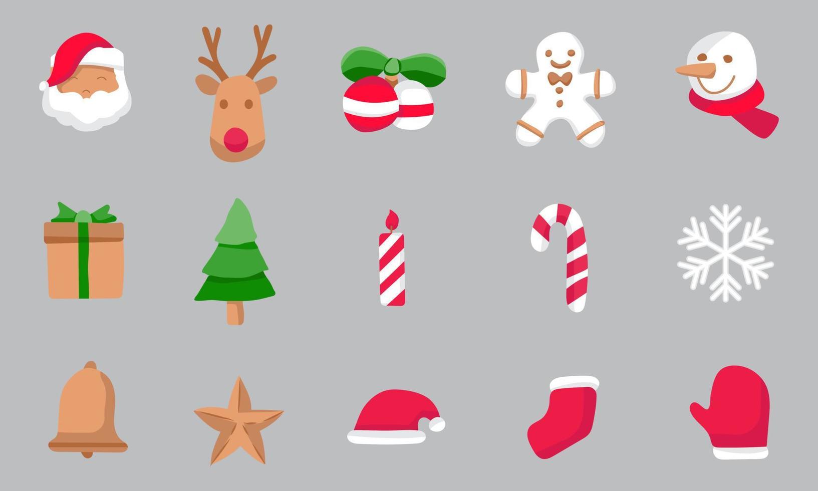 Christmas element hand drawn illustrations collection vector