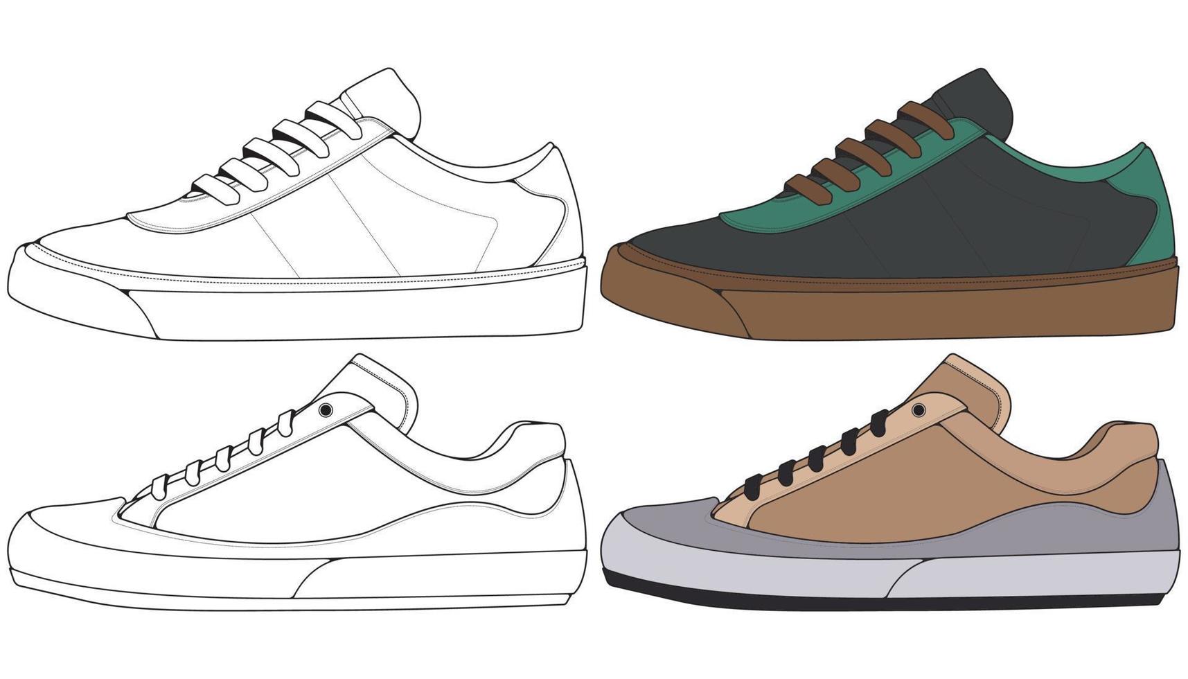 Set off Sneaker shoe . Concept. Flat design. Vector illustration. Sneakers in flat style.