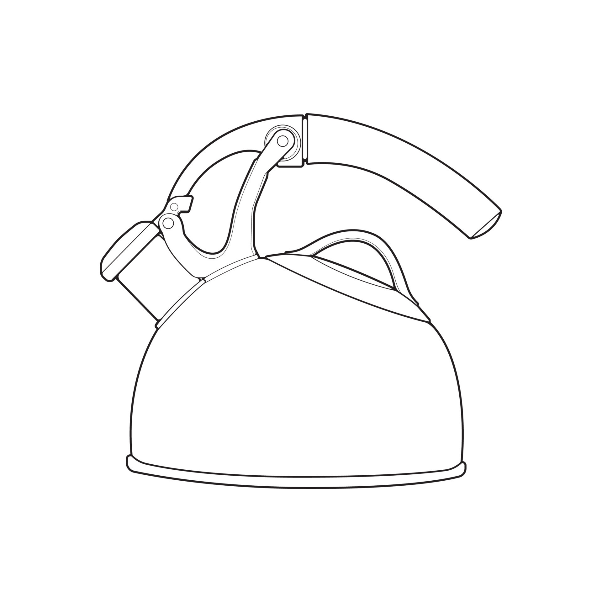 Kettle line vector art. Teapot logo. Kettle with handle isolated on